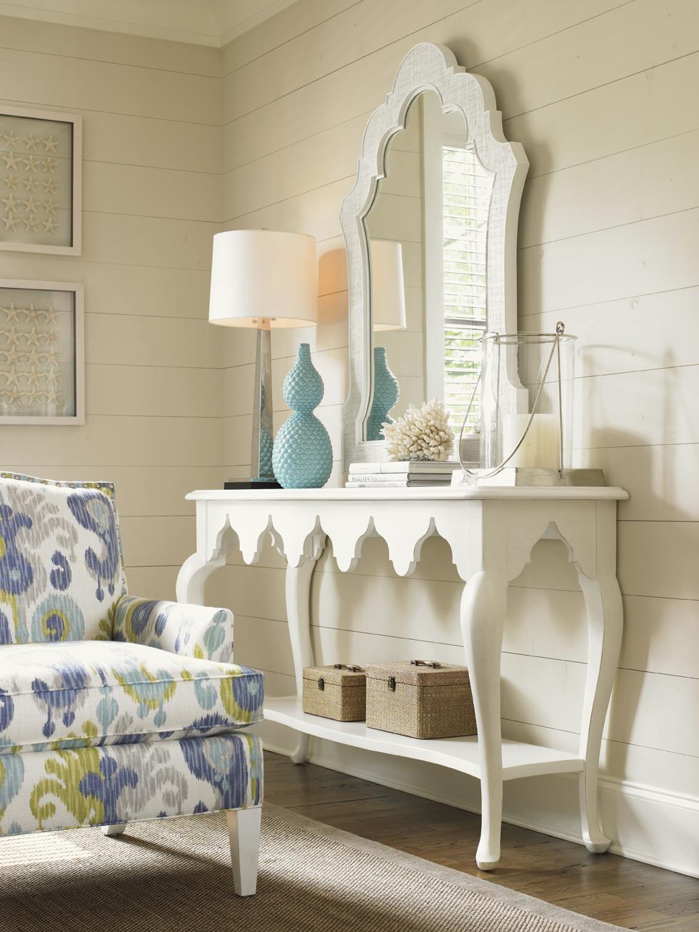 Tommy Bahama Home Ivory Key 310499581 Sandys Mirror with Woven Raffia